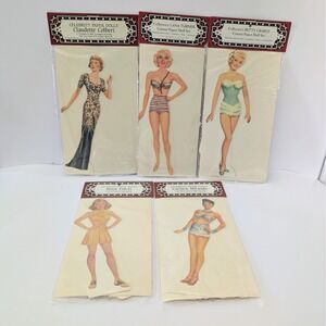 Vintage B Shackman Celebrity Paper Dolls Lana Turner Grable Bette Davis 5pk